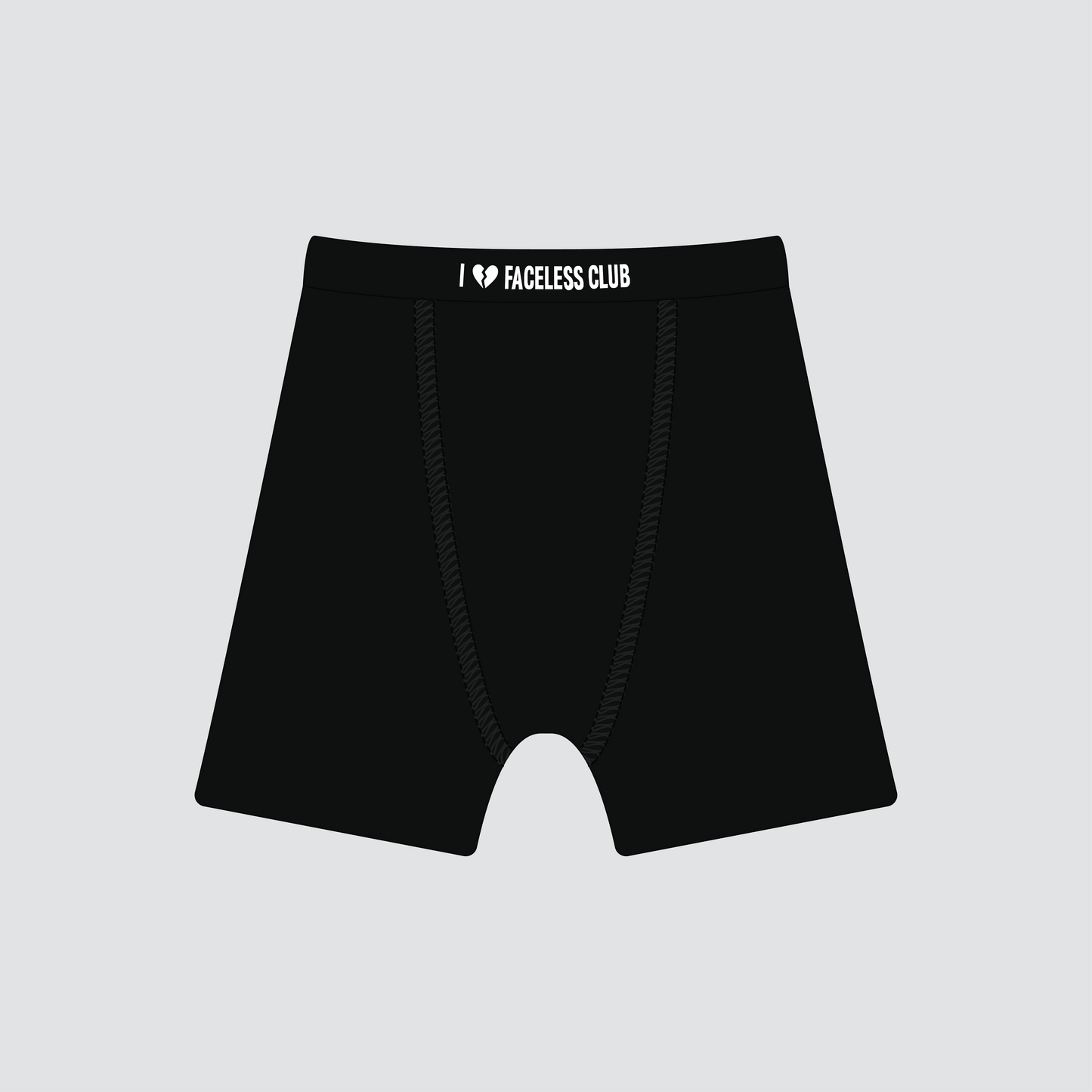 "I ♡ FACELESS CLUB" Everyday Boxers Black (1 Pack)