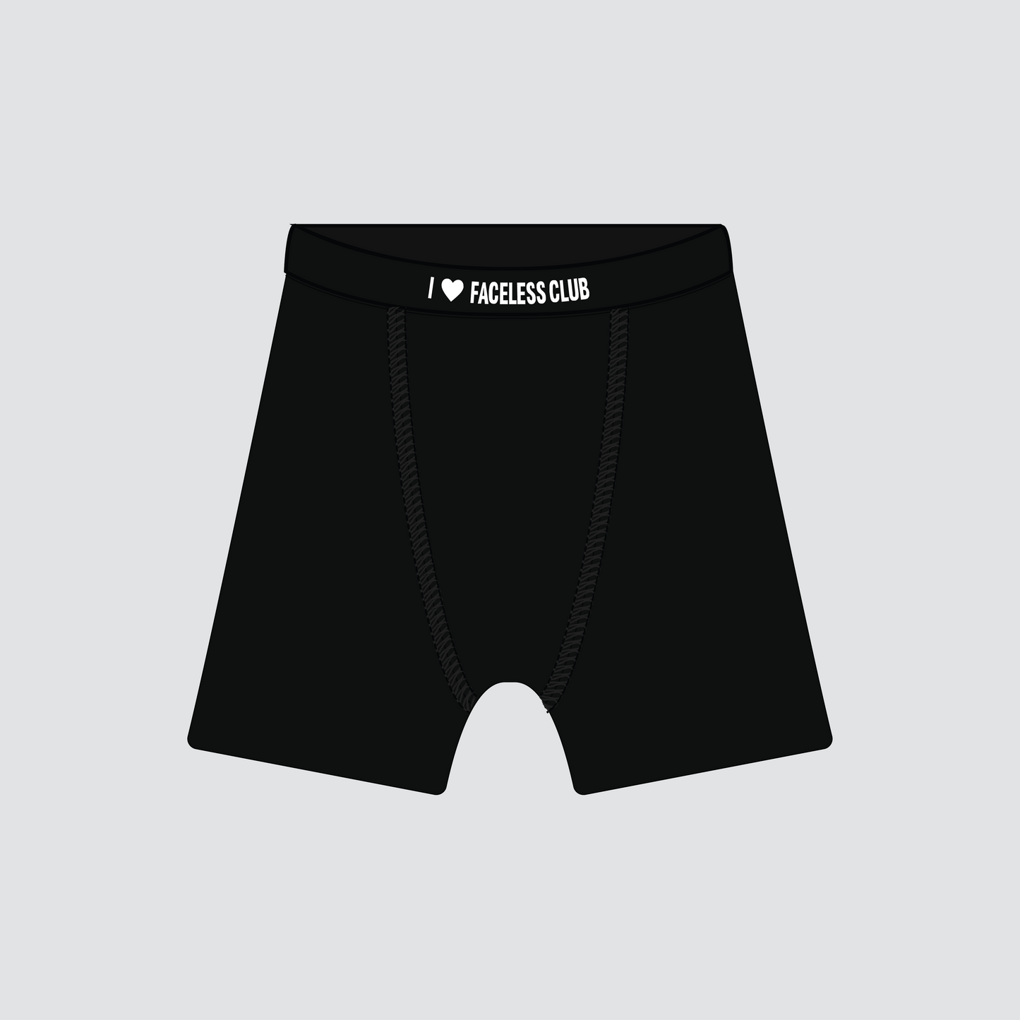 "I ♡ FACELESS CLUB" Everyday Boxers Black (1 Pack)